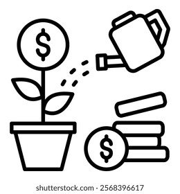 Wealth Creation Icon Element For Design