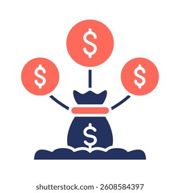 Wealth Creation Icon Element for Design
