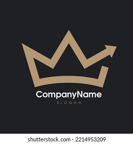 Wealth Crown mit Statistik-Pfeildiagramm Marketing Financial Business Logo Design