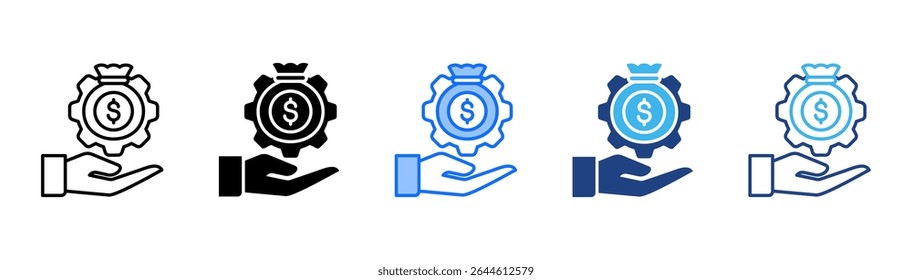 Wealth Funds icon set multiple style collection