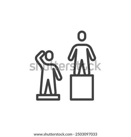 Wealth Gap line icon. linear style sign for mobile concept and web design. Wide gap between two people outline vector icon. Symbol, logo illustration. Vector graphics
