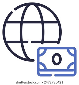 Wealth Globe icon for web, app, infographic, etc