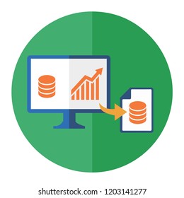 wealth graph icon trendy icon on white background for web graphic
