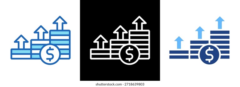 Wealth Growth Icon triplestyle Vector Illustration