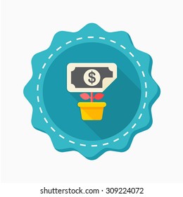 Wealth growth icon, vector illustration. Flat design style with long shadow,eps10