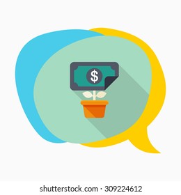 Wealth growth icon, vector illustration. Flat design style with long shadow,eps10
