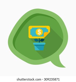 Wealth growth icon, vector illustration. Flat design style with long shadow,eps10