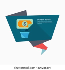 Wealth growth icon, vector illustration. Flat design style with long shadow,eps10