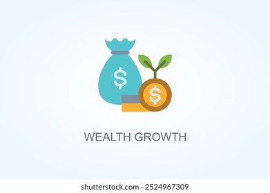 Wealth Growth Vector Or Logo Sign Symbol Illustration
