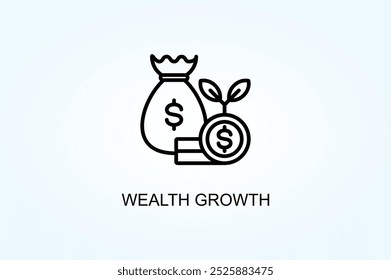 Ilustração Do Símbolo Do Vetor De Crescimento De Riqueza Ou Do Símbolo Do Logotipo