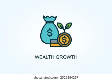 Ilustração Do Símbolo Do Vetor De Crescimento De Riqueza Ou Do Símbolo Do Logotipo