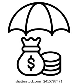 Ilustración vectorial de la línea de iconos de Wealth Guardian