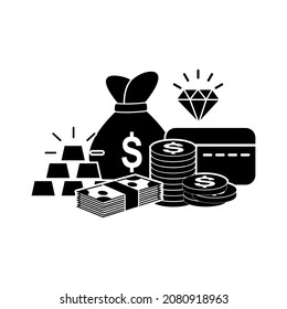 wealth icon, asset icon, wealth vector, asset vector sign symbol