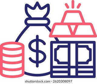 Wealth Icon Color Vector Illustration