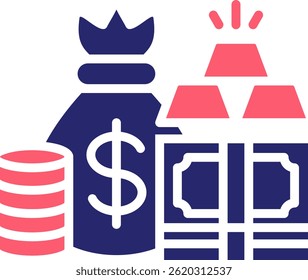 Wealth Icon Fill Vector Illustration