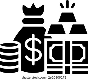 Wealth Icon Glyph Vector Illustration