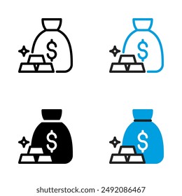Wealth icon set in 4 different style