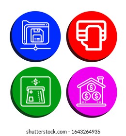 wealth icon set. Collection of Save, Payment, Atm, Coin icons