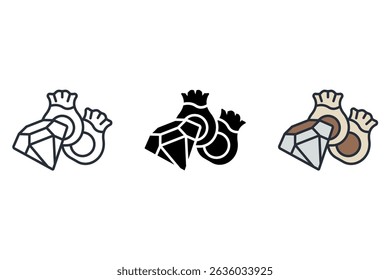 wealth icons isolated on White Background. Flat style design