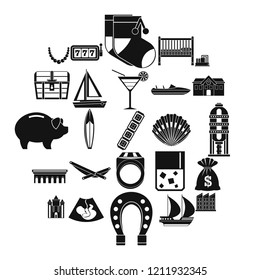 Wealth icons set. Simple set of 25 wealth vector icons for web isolated on white background