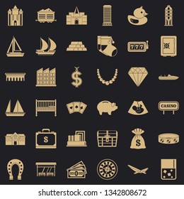 Wealth icons set. Simple style of 36 wealth vector icons for web for any design