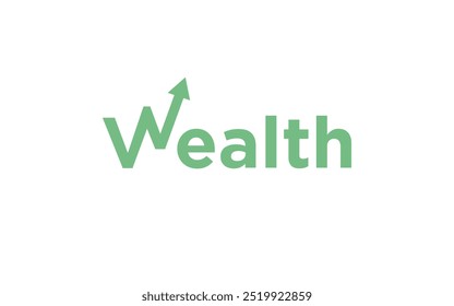 Wealth Investment Property text logo design. growth arrow design