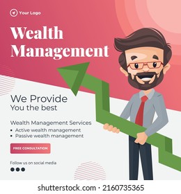 Wealth management banner design template.  