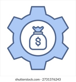Wealth Management Blue Icon Vector Illustration