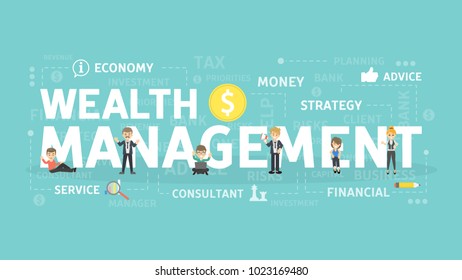 Wealth management concept illustration. Idea of savings and investment.