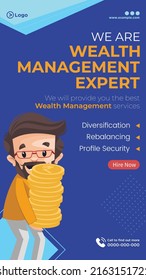 Wealth management expert portrait template design.