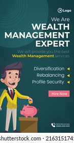 Wealth management expert portrait template design.