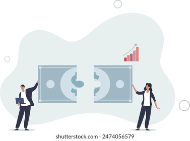 Wealth management, financial professional consultant solve money problem, planning and strategy for success investment.flat illustration.