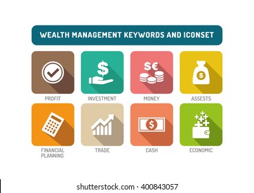 Wealth Management Flat Icon Set