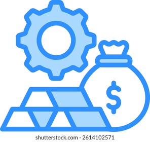 Wealth Management Icon Blue Color Vector Illustration