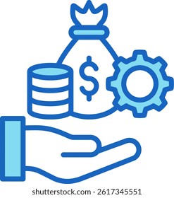 Wealth Management Icon Blue Vector Illustration