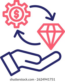 Wealth Management Icon Color Vector Illustration