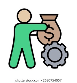 Elemento de icono de gestión de patrimonio para el diseño