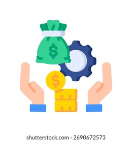 Wealth Management Icon Flat Vector Illustration
