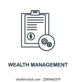 Wealth Management icon. Line element from banking operations collection. Linear Wealth Management icon sign for web design, infographics and more.