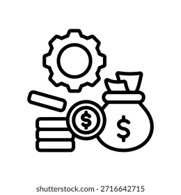 Ilustração do vetor de linha de ícone do Wealth Management