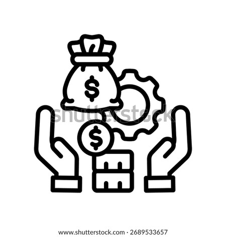 Wealth Management Icon Line Vector Illustration