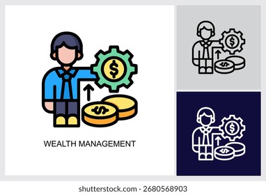 Icono de Gestión de Patrimonio Ilustración vectorial Multi Style