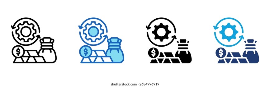 Wealth Management icon Multi Style Vector Illustration