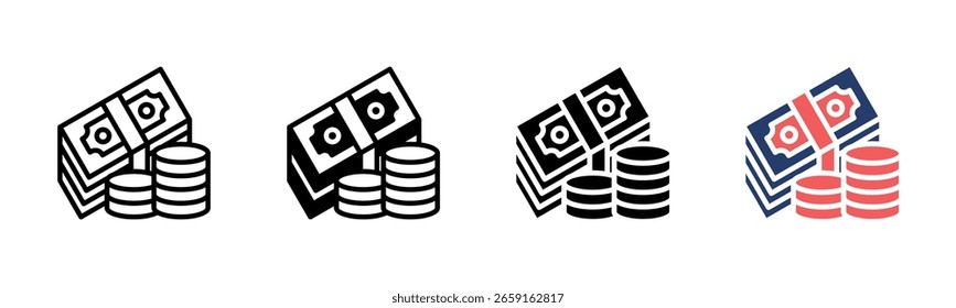 coleção de vários estilos da folha de ícones do Wealth Management