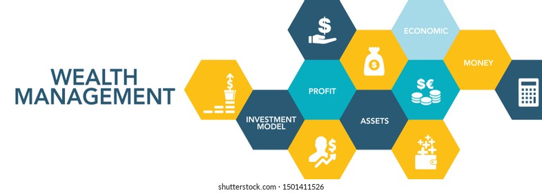 WEALTH MANAGEMENT AND ILLUSTRATION ICON CONCEPT