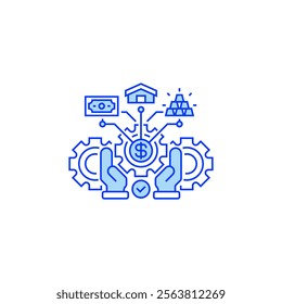 Wealth Management Line Icon. linear style sign for mobile concept and web design. Outline vector icon.