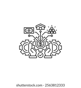 Wealth Management Line Icon. linear style sign for mobile concept and web design. Outline vector icon.