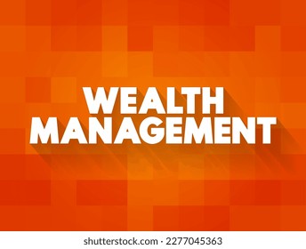 Wealth Management - process of making decisions about your assets with a wealth manager, text concept background