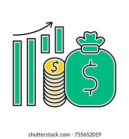 Wealth management vector icon