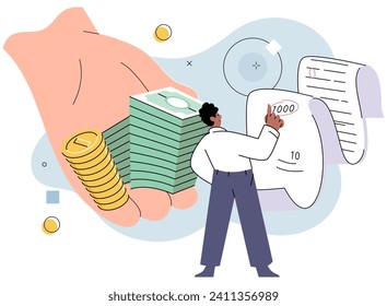 Wealth management vector illustration. Careful budgeting is essential for effective financial management and wealth growth Sound financial planning is vital for successful wealth management Banking